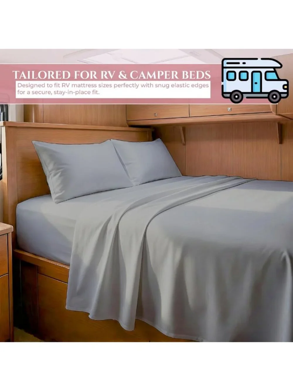 Soft Egyptian Cotton RV King Sheets Set - 400TC, Deep Pocket, Sateen Weave